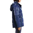Trimmed Padded Hooded Jacket | Shiny Padded Vest Hooded Blue