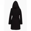 Black Women’s Long Belted Coat | Angora Blend, Snaps | Shop Now