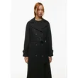 Black Drape Double Trench Coat | Chic and Sophisticated | Shop Now
