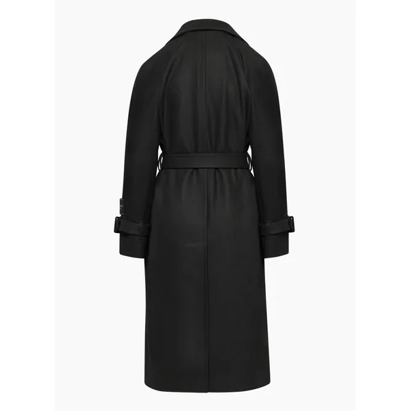Black Drape Double Trench Coat | Chic and Sophisticated | Shop Now