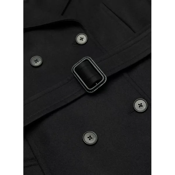 Black Drape Double Trench Coat | Chic and Sophisticated | Shop Now