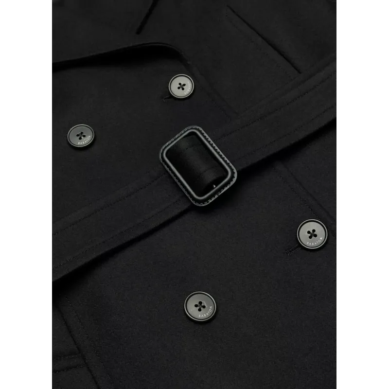 Black Drape Double Trench Coat | Chic and Sophisticated | Shop Now