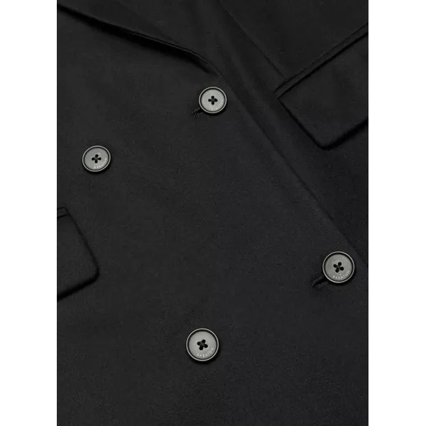 Black Double Breasted Cotton Blazer | Classic and Versatile | Shop Now