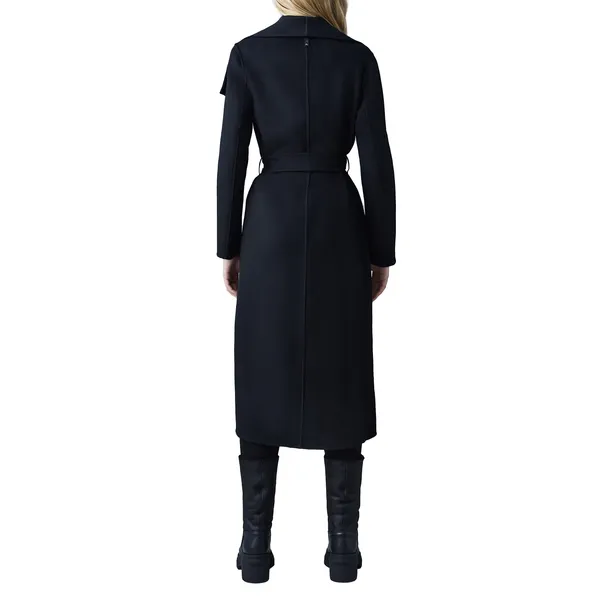 Black Belted Virgin Wool Coat | Classic and Versatile | Shop Now
