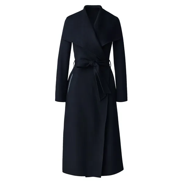 Black Belted Virgin Wool Coat | Classic and Versatile | Shop Now