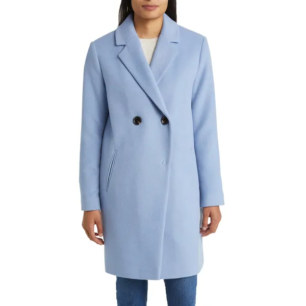 Blue Wool and Silk Coat | Elegant and Luxurious | Shop Now