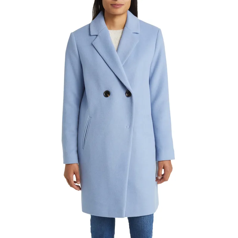 Blue Wool and Silk Coat | Elegant and Luxurious | Shop Now