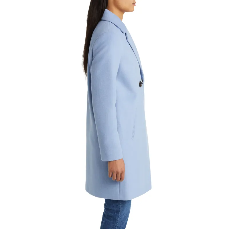 Blue Wool and Silk Coat | Elegant and Luxurious | Shop Now