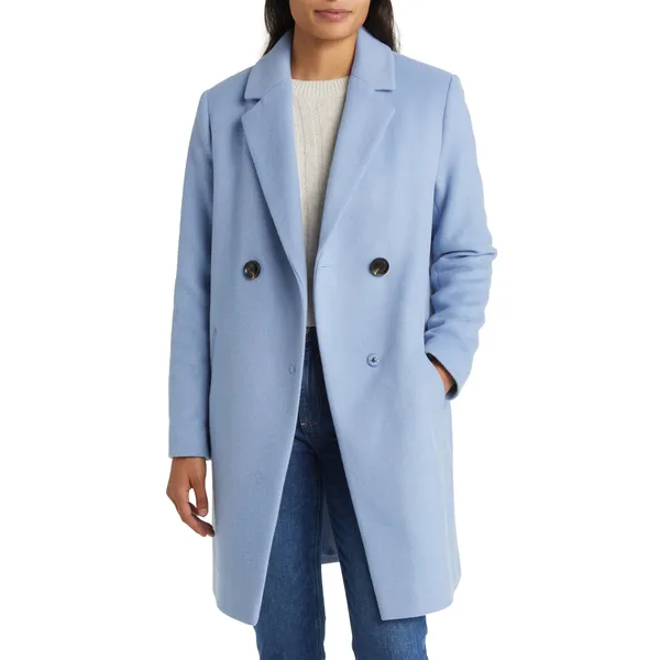 Blue Wool and Silk Coat | Elegant and Luxurious | Shop Now