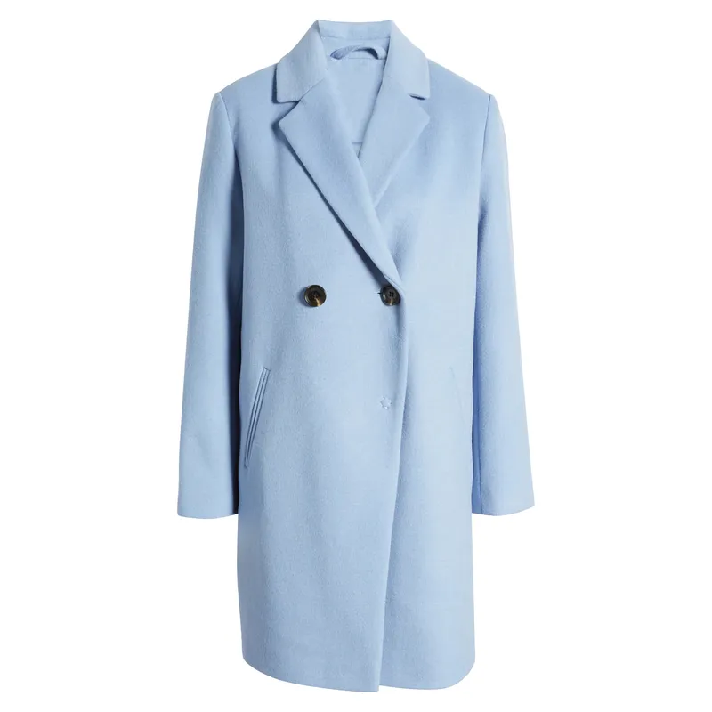 Blue Wool and Silk Coat | Elegant and Luxurious | Shop Now