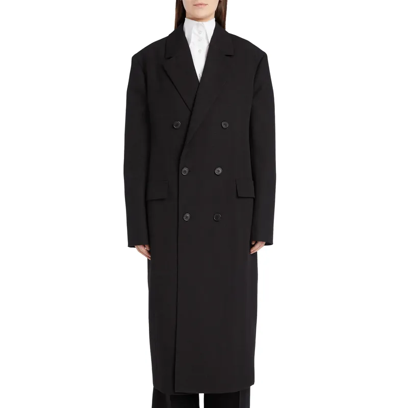 Black Wool Double Breasted Coat | Chic and Timeless | Shop Now