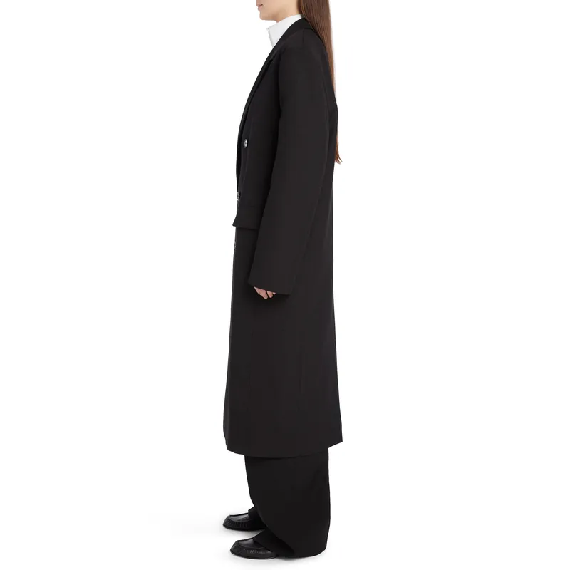 Black Wool Double Breasted Coat | Chic and Timeless | Shop Now