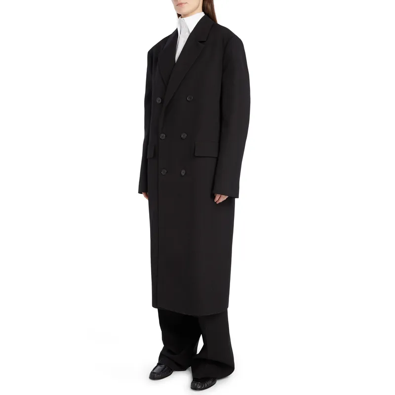 Black Wool Double Breasted Coat | Chic and Timeless | Shop Now