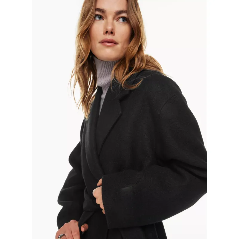 Black Women’s Tunic Coat | Chic and Versatile Outerwear | Shop Now