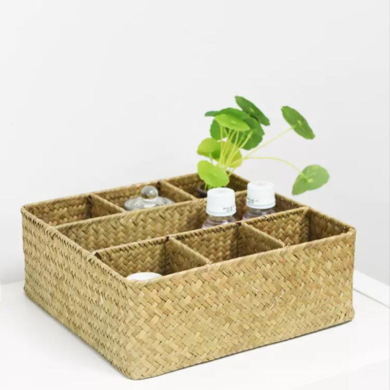 Handmade Seagrass Storage Box Container 7 Cells