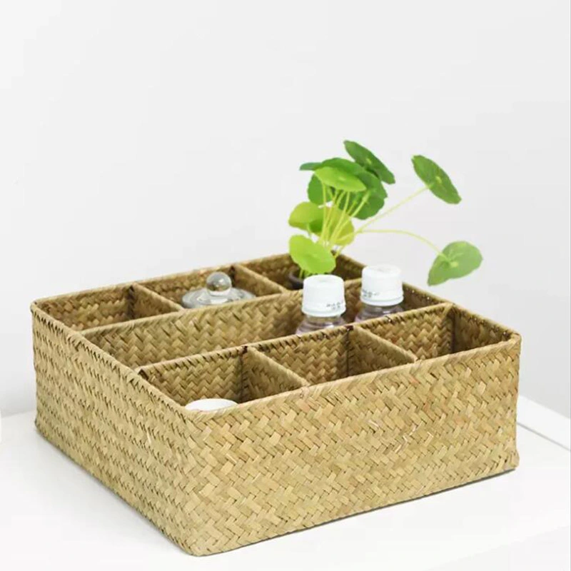 Handmade Seagrass Storage Box Container 7 Cells