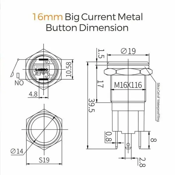 metal push Button Switch 