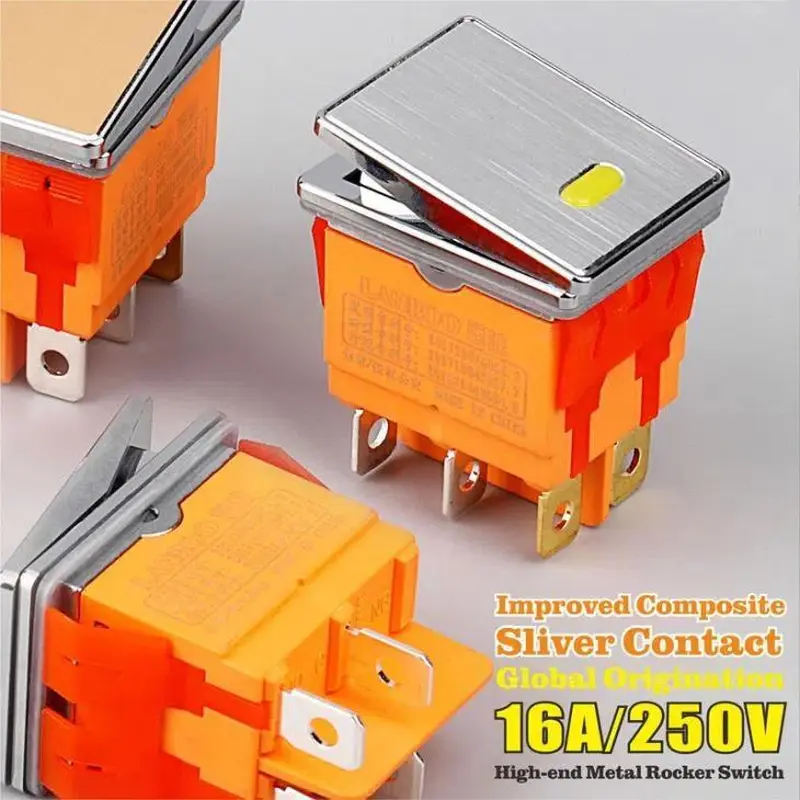 Interruptor basculante tipo barco con panel de metal a prueba de agua