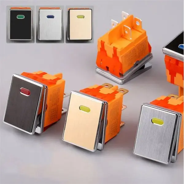 Interruptor basculante tipo barco con panel de metal a prueba de agua