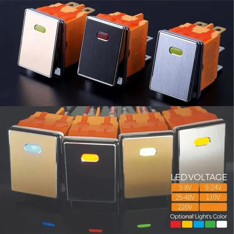 Interruptor basculante tipo barco con panel de metal a prueba de agua