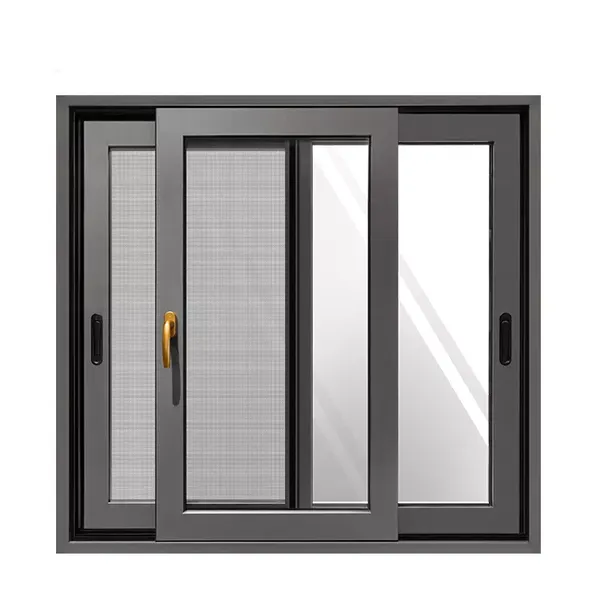 Gray color aluminum windows sliding window with screen design