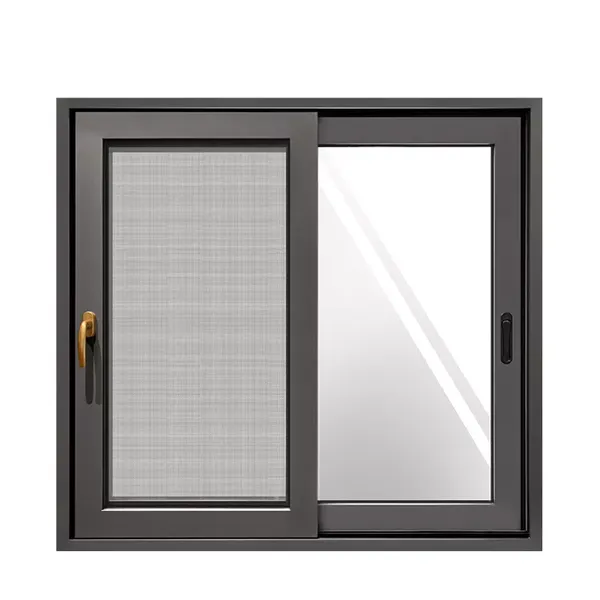 Gray color aluminum windows sliding window with screen design