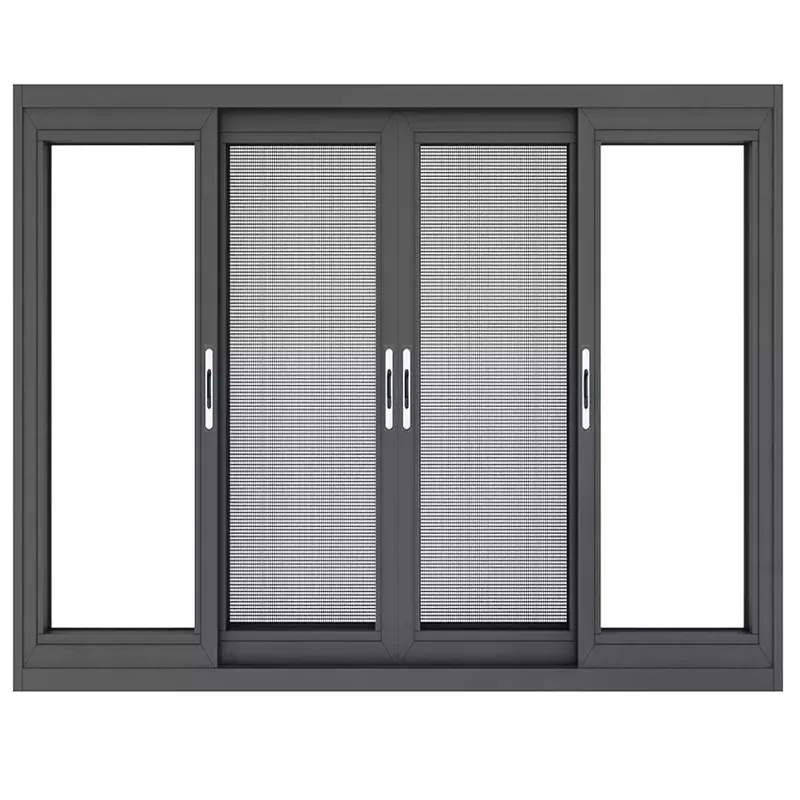 Gray color aluminum windows sliding window with screen design