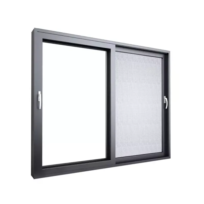 Gray color aluminum windows sliding window with screen design