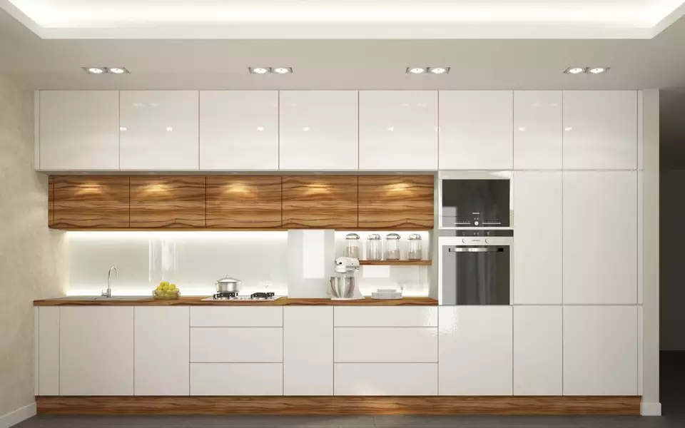 White High gloss Modern Style Ready Assemble  Lacquer Kitchen Cabinet