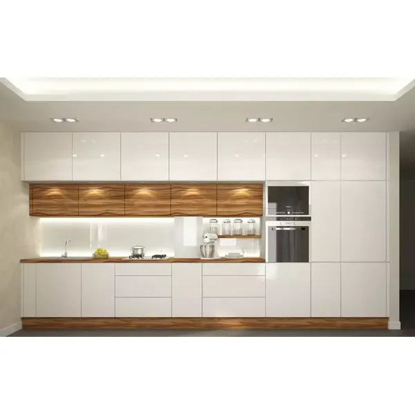 White High gloss Modern Style Ready Assemble  Lacquer Kitchen Cabinet