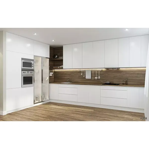 White High gloss Modern Style Ready Assemble  Lacquer Kitchen Cabinet