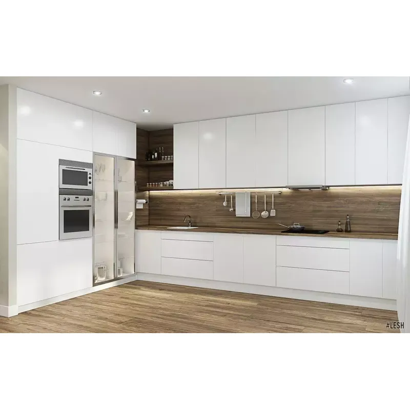 White High gloss Modern Style Ready Assemble  Lacquer Kitchen Cabinet