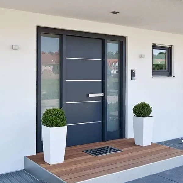 Wood Entrance Doors front doors Modern Design Solid Wood Exterior