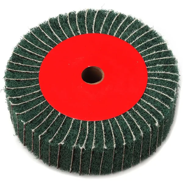 non woven abrasive flap wheels green color 6inch for polishing coarse