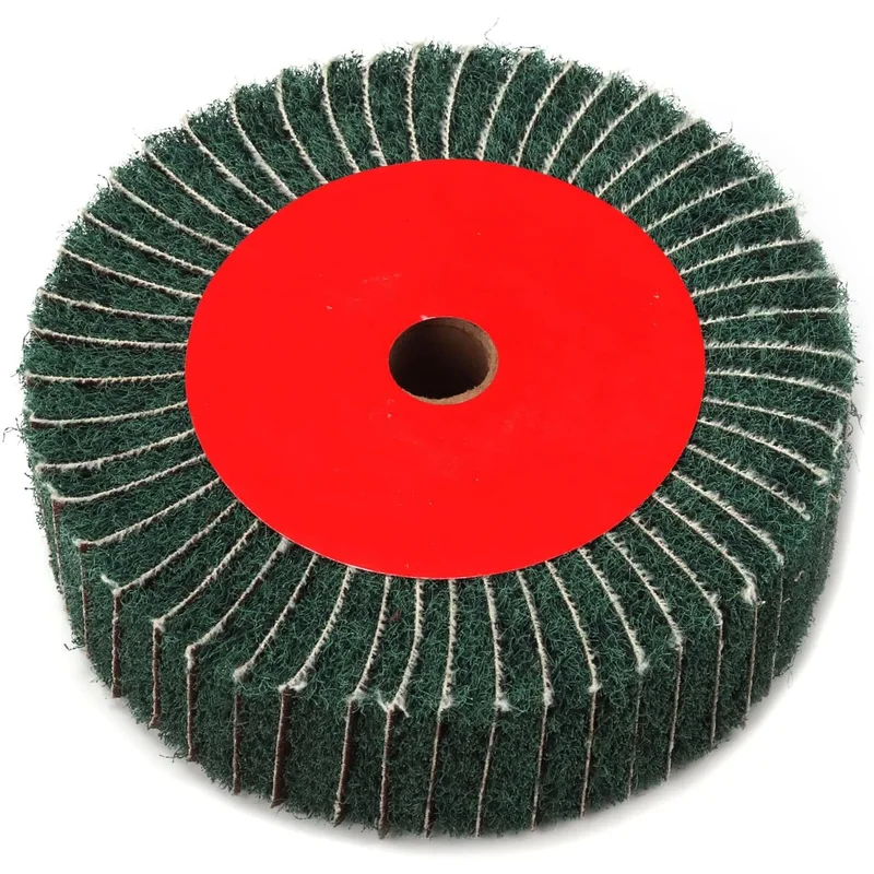 non woven abrasive flap wheels green color 6inch for polishing coarse