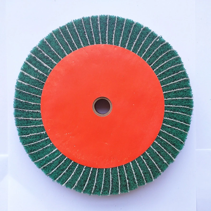 non woven abrasive flap wheels green color 6inch for polishing coarse