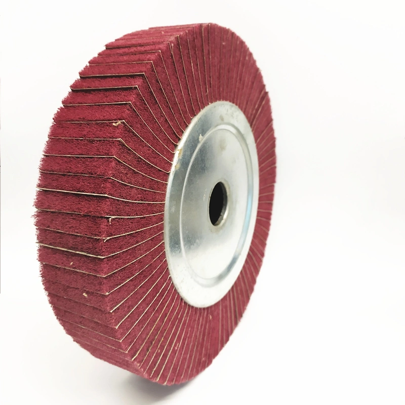 Non woven abrasive chuck flap wheel maroon color with abrasive180#