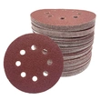 5inch 8hole sandpaper disc round red color for general purpose use
