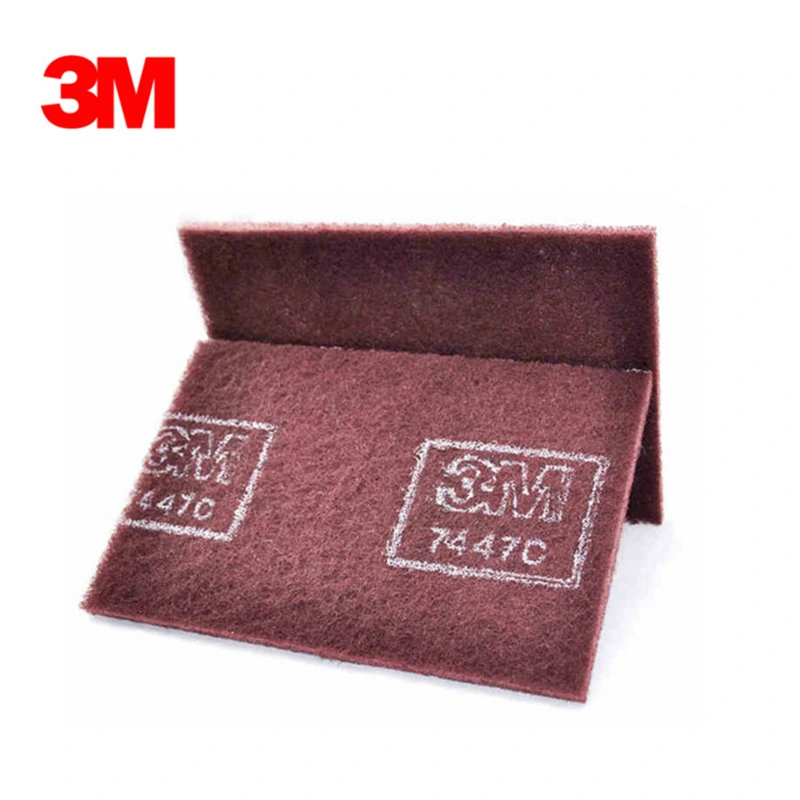 3M 7447C Scotch Brite maroon non woven abrasive hand pad 6x9inch