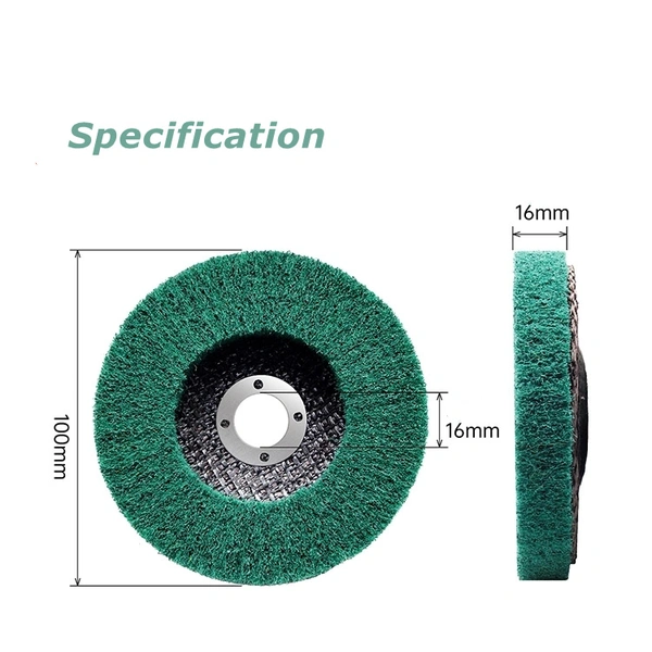 4.5 inch Green Non Woven Flap Disc Scouring Pad 