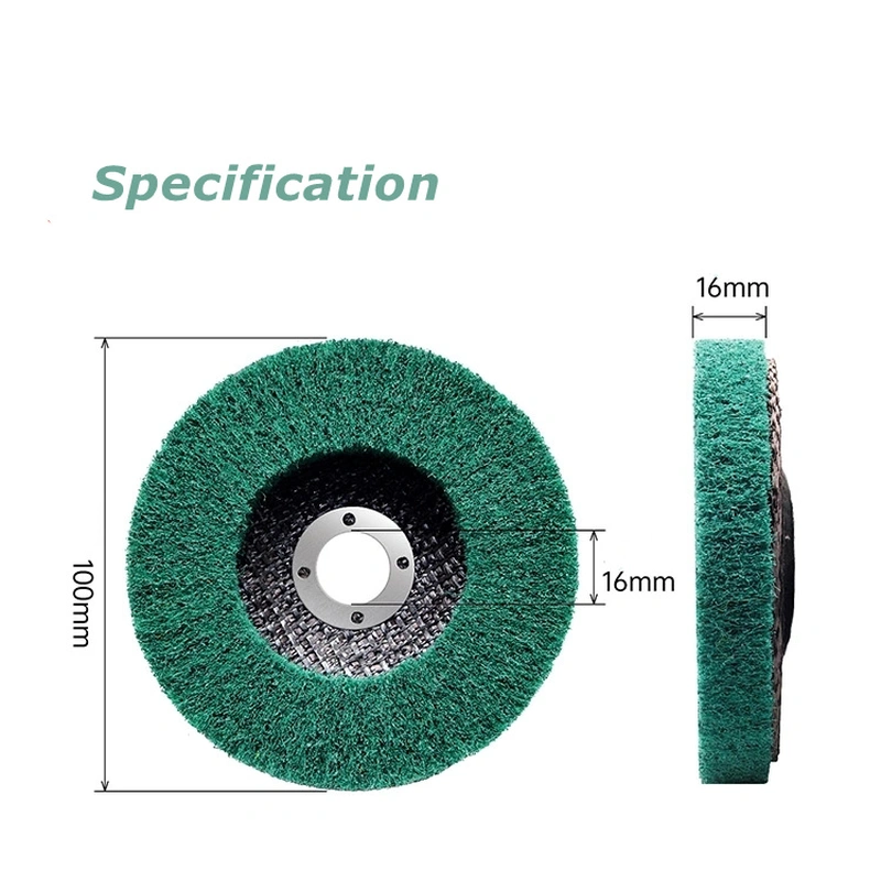 4.5 inch Green Non Woven Flap Disc Scouring Pad 