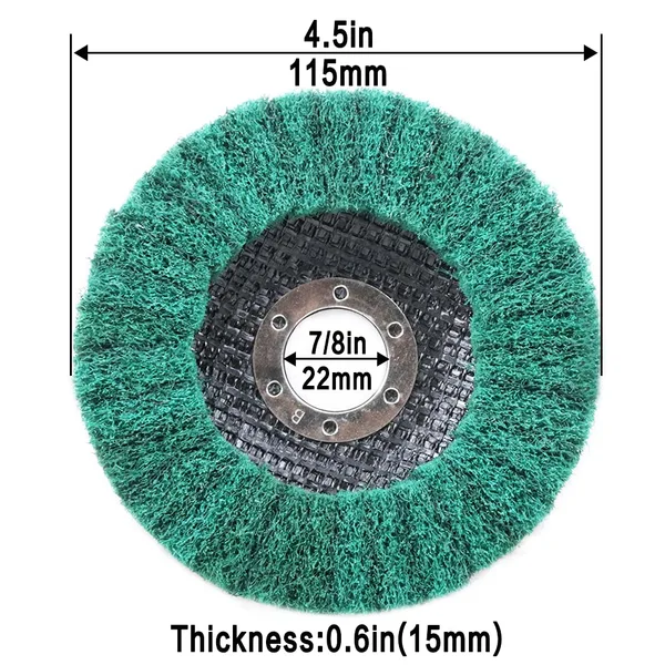 4.5 inch Green Non Woven Flap Disc Scouring Pad 