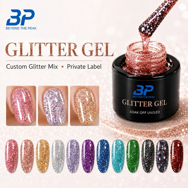 Sparkling Glitter Gel Polish Wholesale Shimmer & Sequin Nail Gel 丨Beyond the peak