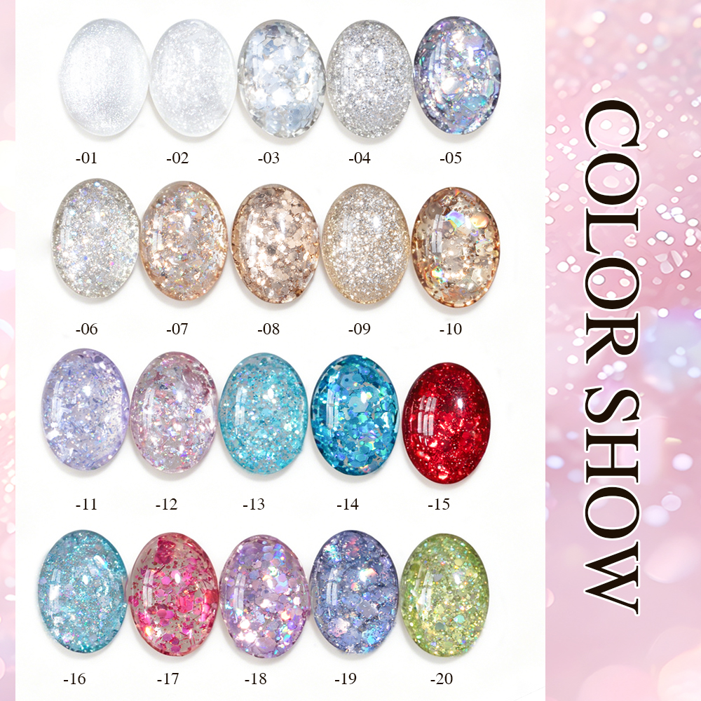 Sparkling Glitter Gel Polish Wholesale Shimmer & Sequin Nail Gel 丨Beyond the peak