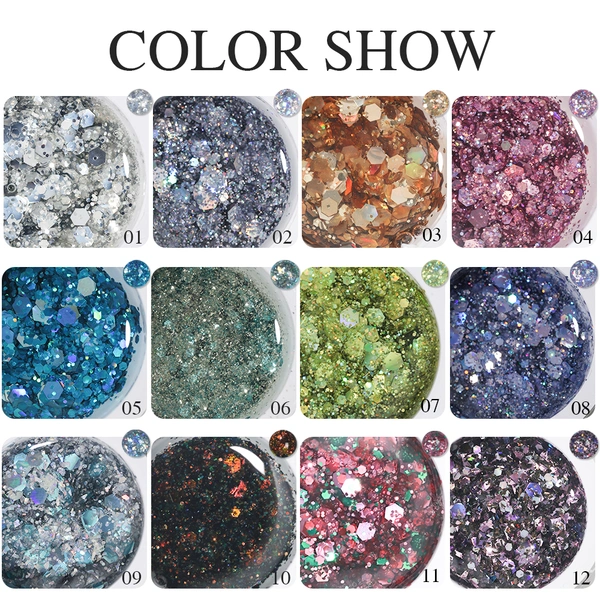 Sparkling Glitter Gel Polish Wholesale Shimmer & Sequin Nail Gel 丨Beyond the peak
