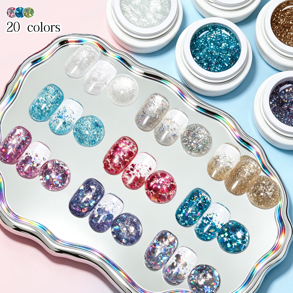 Sparkling Glitter Gel Polish Wholesale Shimmer & Sequin Nail Gel 丨Beyond the peak