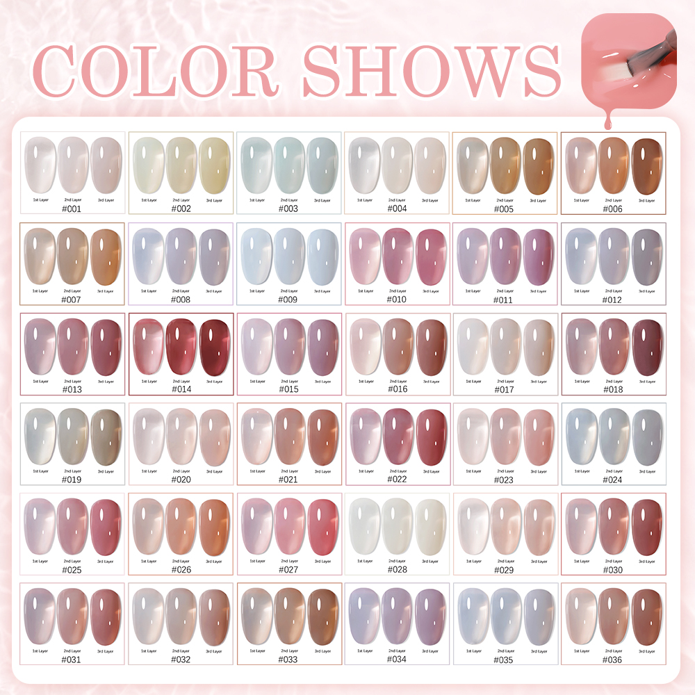 Sheer Jelly Gel Polish Collection | Translucent Syrup Glass Nails