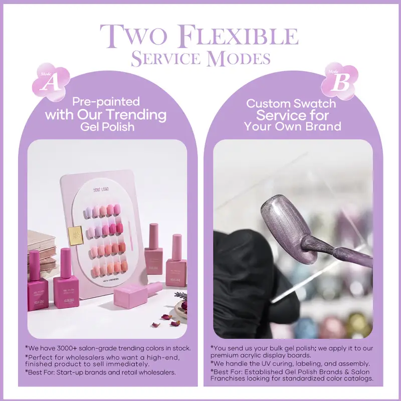 Custom Swatching & Pre-Painted Nail Display Service 丨 Beyond the peak