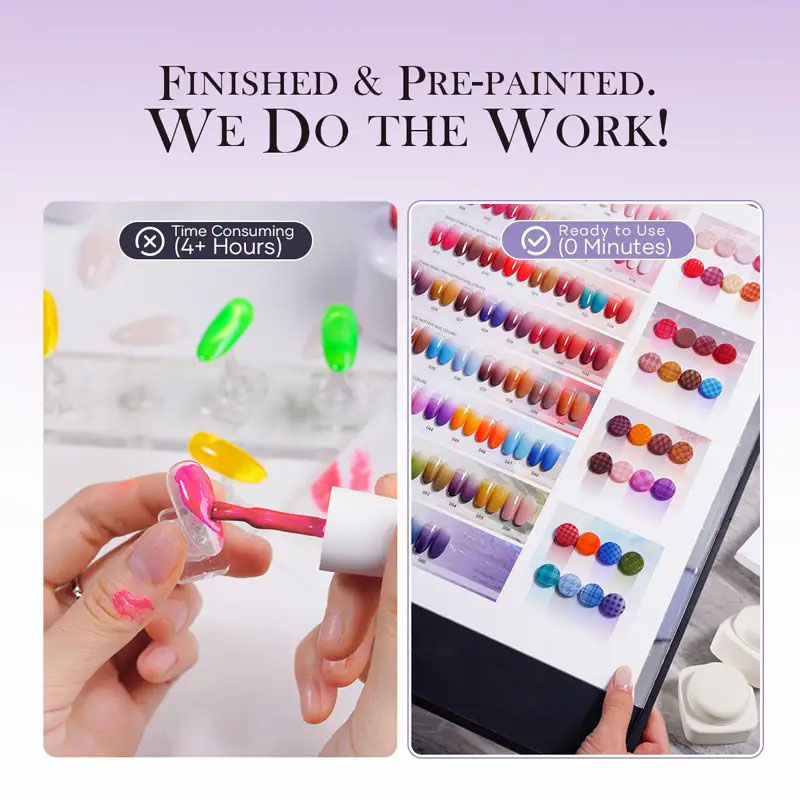 Custom Swatching & Pre-Painted Nail Display Service 丨 Beyond the peak