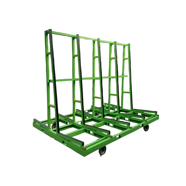 Customized A Frame Four Wheel Glass Rack Trolley Manufacturer-BLUETEK